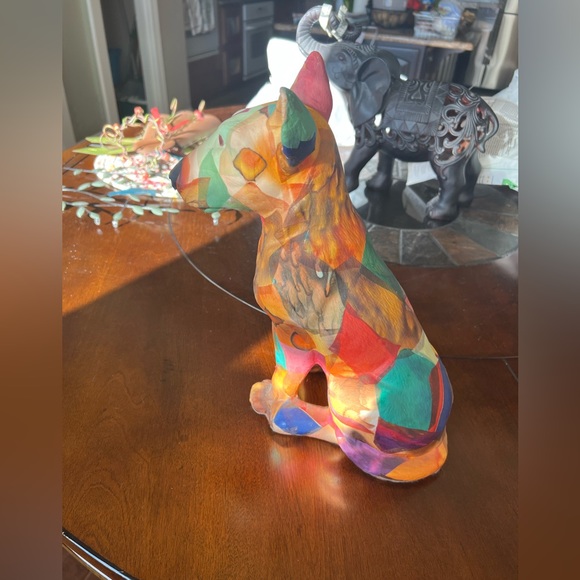 Dog Statue Art Deco Multi Color Bull Terrier - Picture 5 of 6